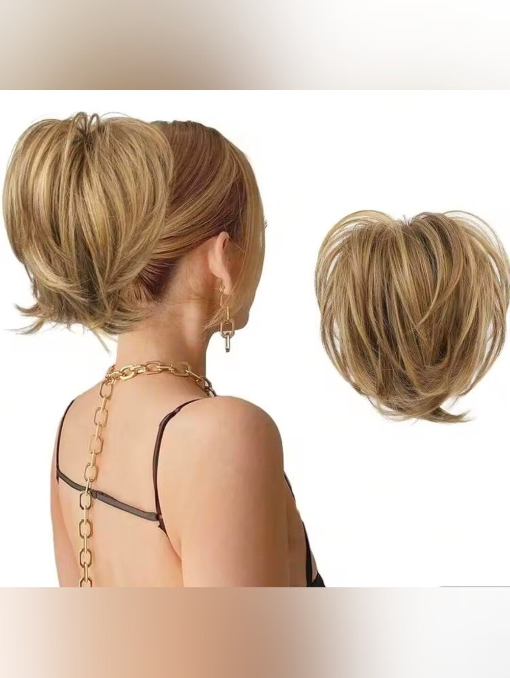 9" Golden Brown Ponytail Extension